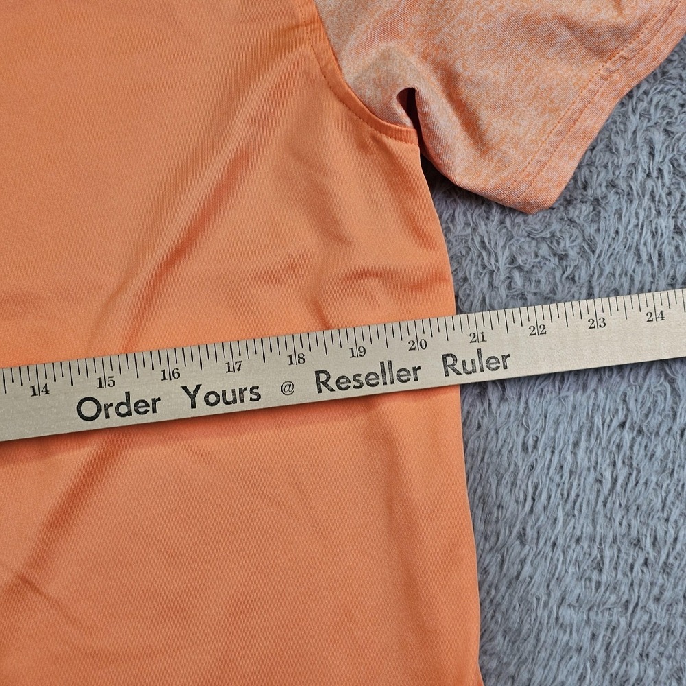 Under Armour Polo Shirt Mens Large Orange White Playoff Polo Golf Loose Fit - Picture 8 of 8